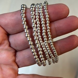 Kylar Mack silver ball bracelets, 6.5, set of 5